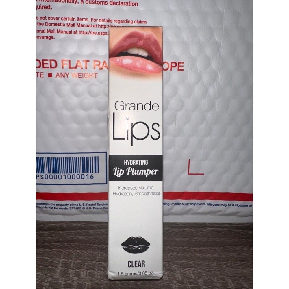 Grande Cosmetics GrandeLips Hydrating Lip‎ Plumper Clear New in Box gloss shine